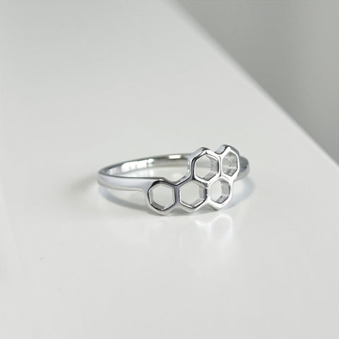 Sterling Silver Honey Comb Ring