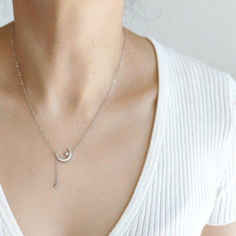 Sterling Silver Saturn Star Necklace
