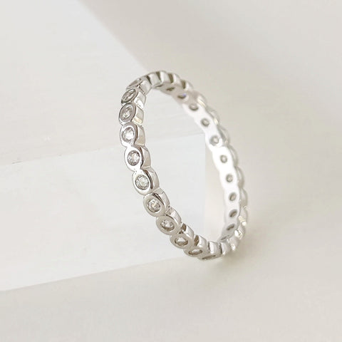 Sterling Silver Stone All Around Ring