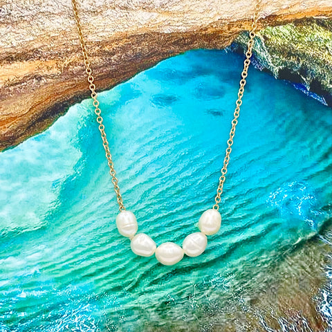 Moon and Pearl Necklace