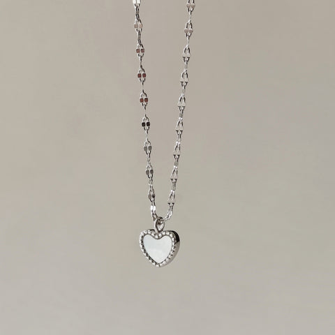 Sterling Silver Shell Heart Necklace