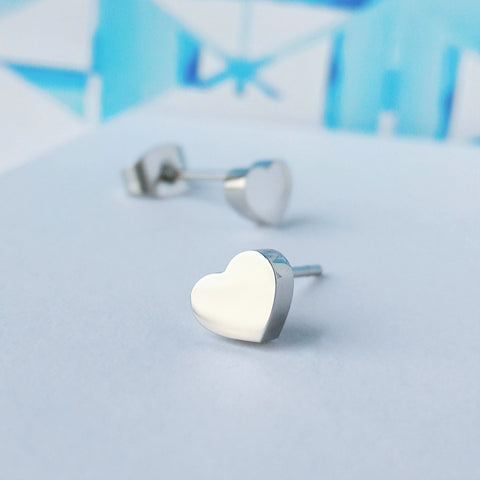 Stainless Steel Heart Studs