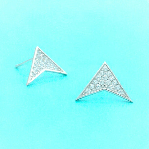 Pave Crystal Roman Numeral Curved Studs