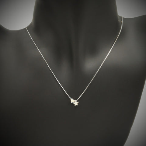 Sterling Silver Star and Heart Necklace