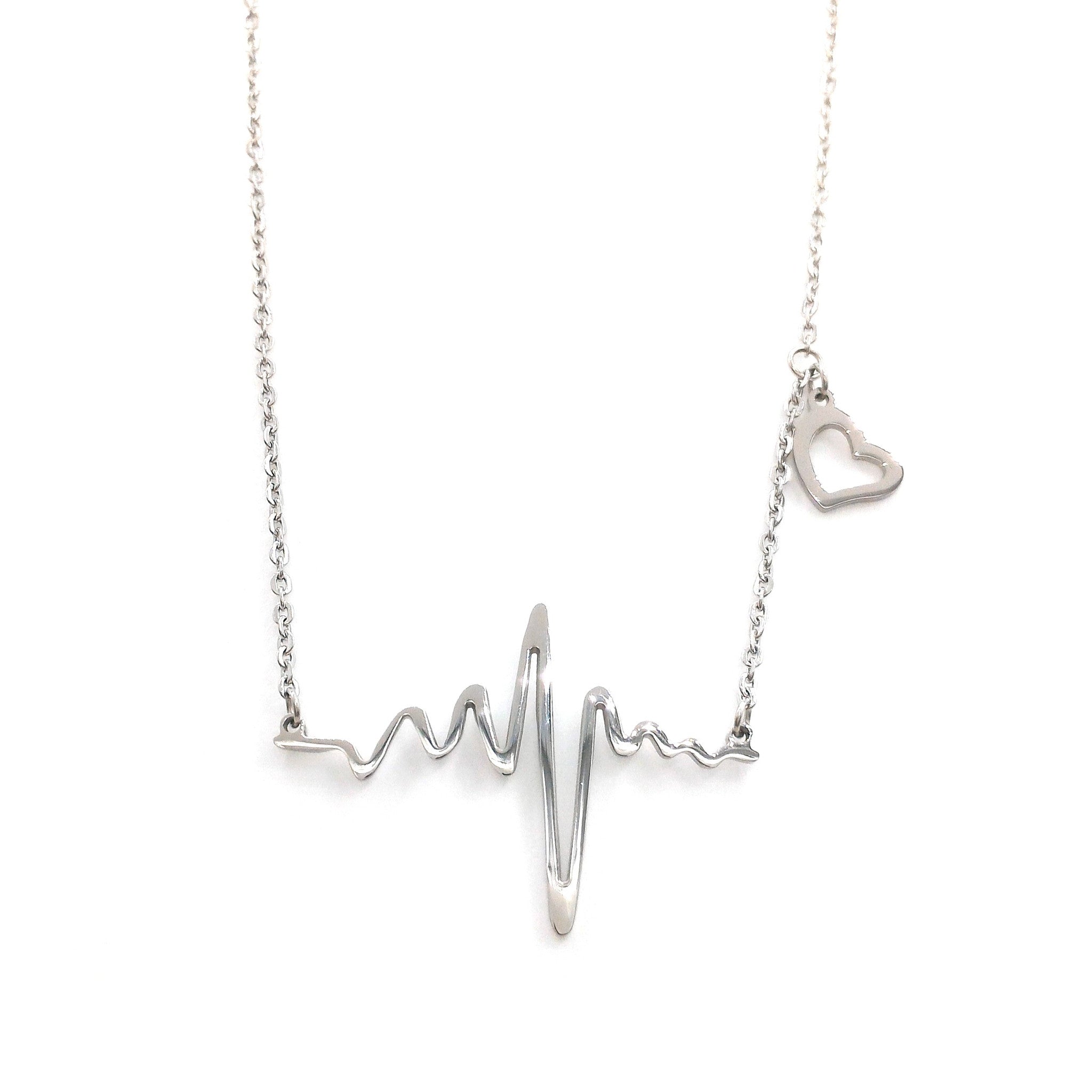 Stainless Steel Heartbeat Necklace