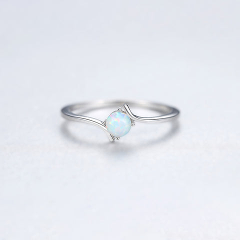 Sterling Silver Opal Five Stone Ring